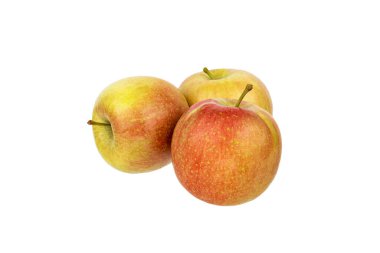 organik kırmızı sarı elmalar beyaz arkaplanda izole