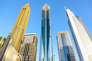 Dubai 'deki gökdelenler, Rose Tower. Birleşik Arap Emirlikleri Dubai Mart 2019