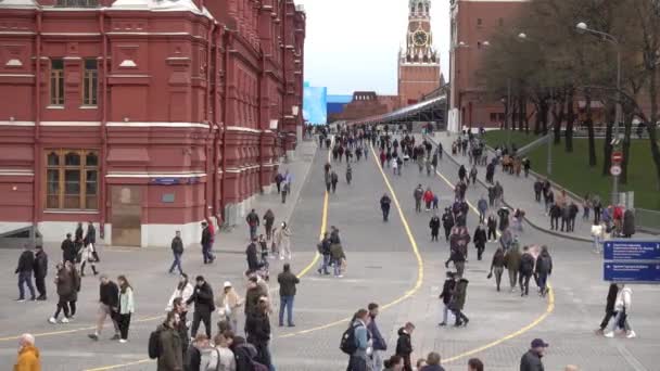 Μόσχα Πέρασμα Κρεμλίνου Έξοδος Στην Κόκκινη Πλατεία Ρωσία Μόσχα Μάιος — Αρχείο Βίντεο