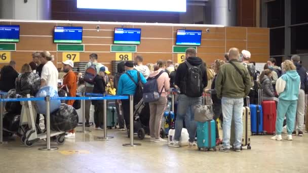 Incheckbalies Voor Passagiers Sheremetyevo Airport Rusland Moskou Juni 2021 — Stockvideo