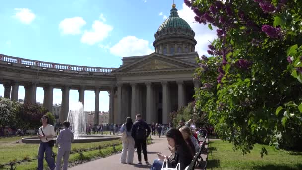 Kazanská Katedrála Kazanské Náměstí Léto Rusko Petrohrad Červen 2021 — Stock video