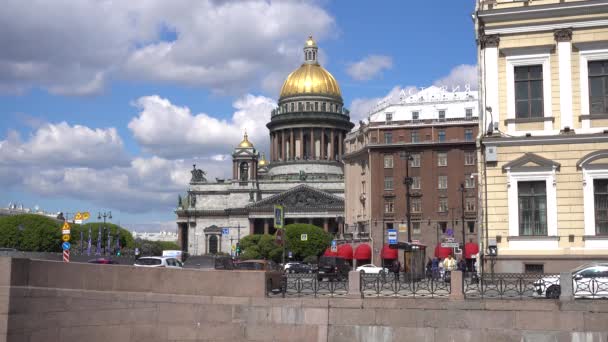 Isaac Katedrali Isaac Meydanı Astoria Oteli Rusya Saint Petersburg Haziran — Stok video