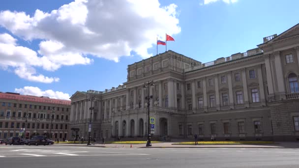 Mariinskijpalatset För Närvarande Den Lagstiftande Församlingen Sankt Petersburg Ryssland Sankt — Stockvideo