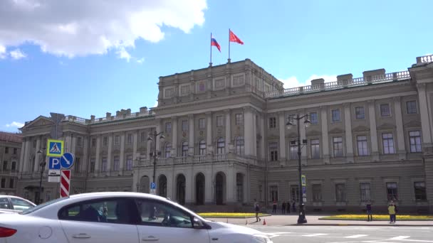 Palácio Mariinsky Atualmente Assembleia Legislativa São Petersburgo Rússia São Petersburgo — Vídeo de Stock