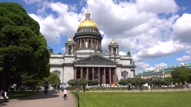 Katedrála Izáka Náměstí Izáka Rusko Petrohrad Červen 2021 — Stock video