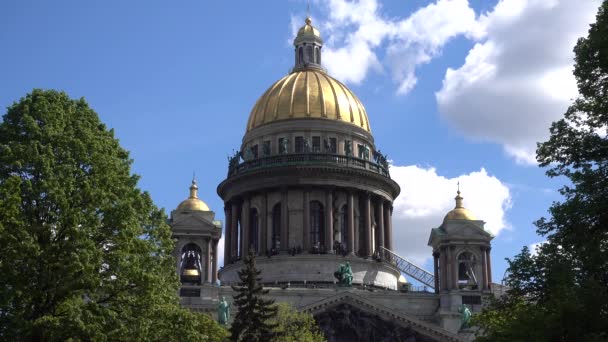 Katedral Isaac Barisan Tiang Close Rusia Saint Petersburg Juni 2021 — Stok Video