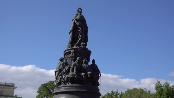 Catherine Garden Daki Catherine Anıtı Rusya Saint Petersburg Haziran 2021 — Stok video