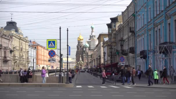 Nevsky Prospekt Autóforgalom Oroszország Szentpétervár Június 2021 — Stock videók