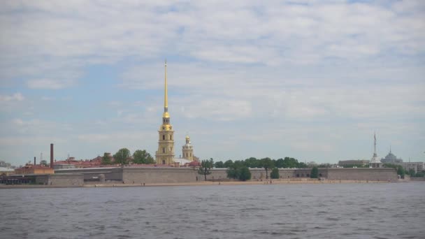 Peter Paul Fortress Neva River Zomerdag Rusland Sint Petersburg Juni — Stockvideo