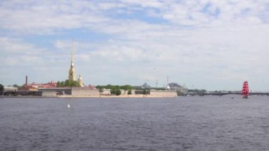 Peter ve Paul Kalesi, Neva Nehri, yaz günü. Rusya, Saint Petersburg Haziran 2021