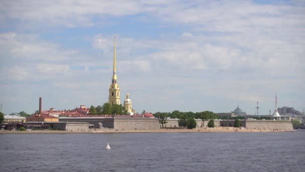 Peter Paul Fortress Rio Neva Dia Verão Rússia São Petersburgo — Vídeo de Stock