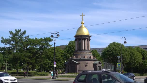 Церковь Часовня Святой Троицы Россия Санкт Петербург Июнь 2021 — стоковое видео