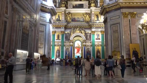 アイザックの大聖堂内装 ロシア サンクトペテルブルク2021年6月 — ストック動画