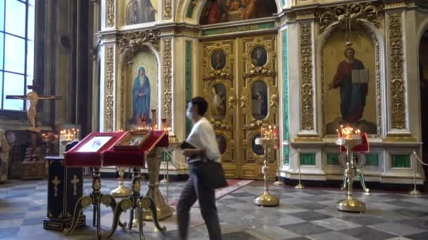 Isaak Kathedrale Innendekoration Russland Sankt Petersburg Juni 2021 — Stockvideo