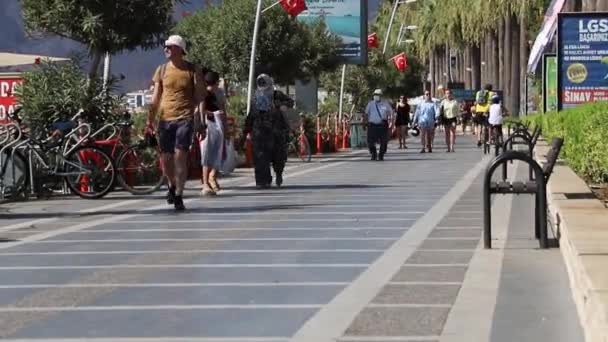 Marmaris Embankment Walking People Marmaris Turkey August 2021 — Stock Video