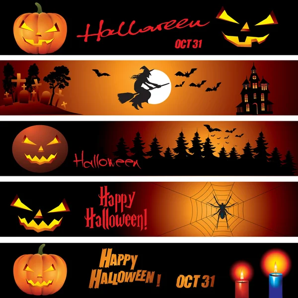 Banners de Halloween —  Vetores de Stock