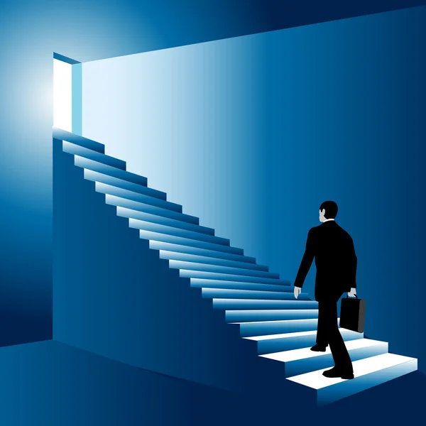 Чоловік піднімається по сходах — стоковий вектор