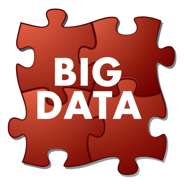 Big Data sul puzzle — Vettoriale Stock