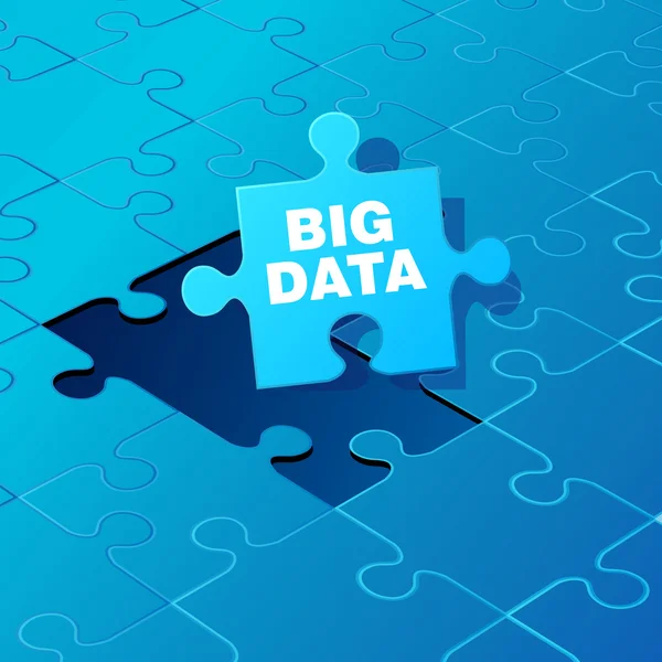 Big Data sul puzzle — Vettoriale Stock