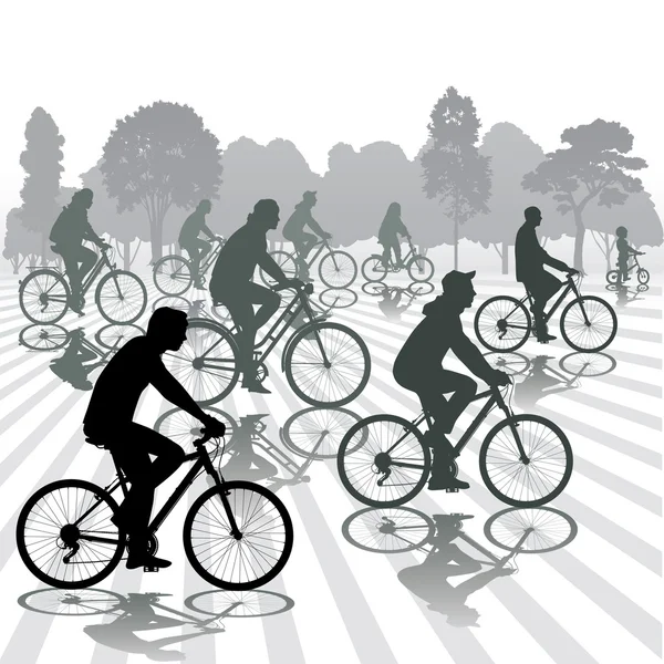 Cyclists — Stock Vector