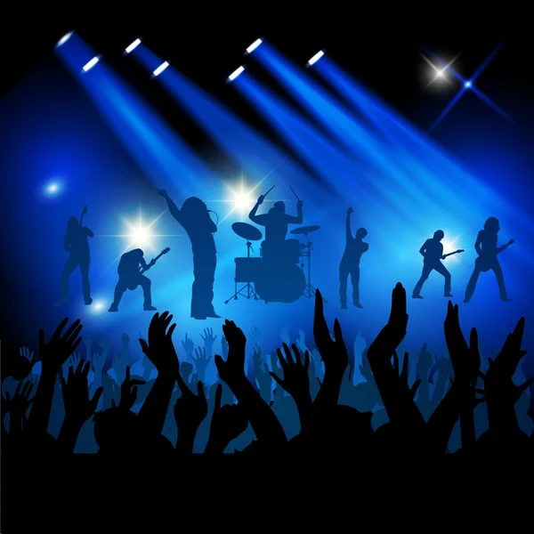 Crowd at concert — Stock Vector