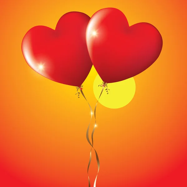 Globos de corazón — Vector de stock