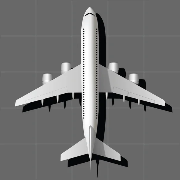 Avión en la pista de aterrizaje — Vector de stock