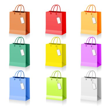 renkli alışveriş torbaları