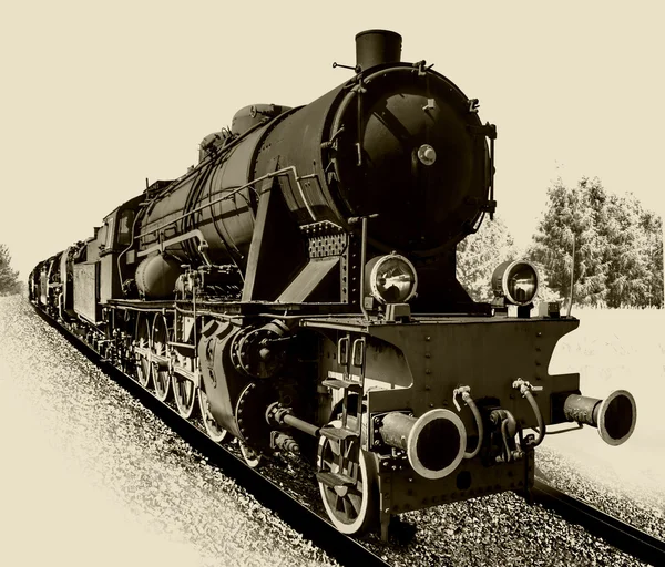 Old steam engine locomotive — Stock Photo, Image