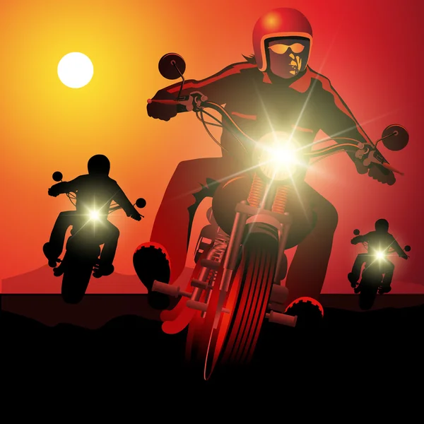 Paseo en moto — Vector de stock