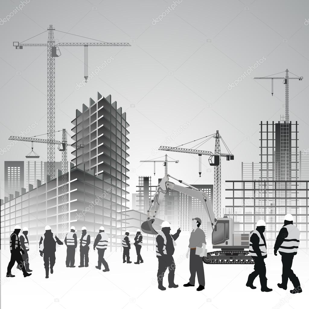 Construction site workers