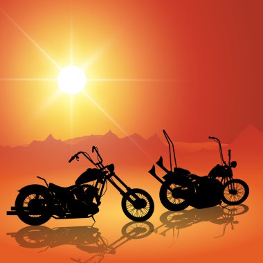 Gün batımında motosiklet