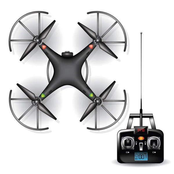 Black quadrocopter — Stock Vector