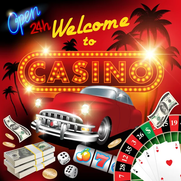 Bem-vindo ao casino — Vetor de Stock