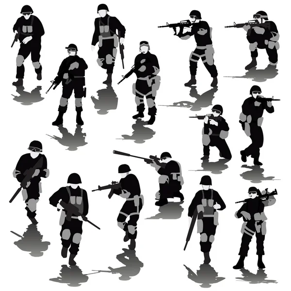 Combattre les soldats — Image vectorielle