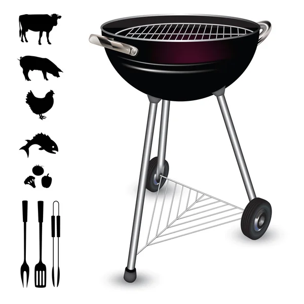 Bouilloire barbecue grill — Image vectorielle