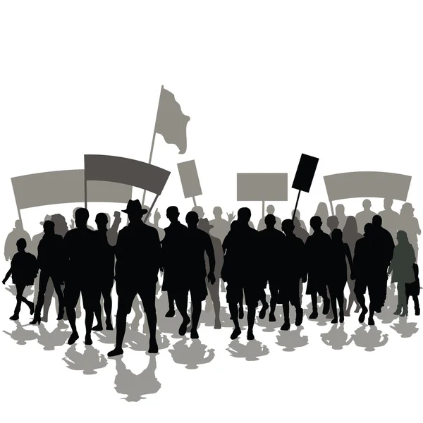 La foule des manifestants — Image vectorielle