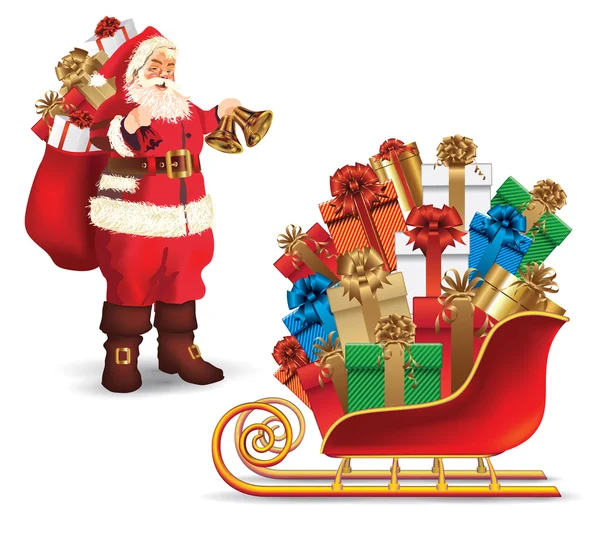 Santa Claus con regalos — Archivo Imágenes Vectoriales