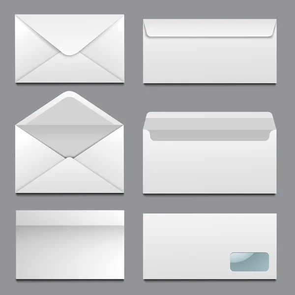 Blank white envelopes — Stock Vector