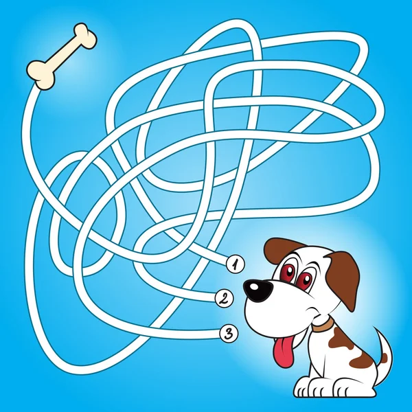Dog and bone maze game — Stock Vector