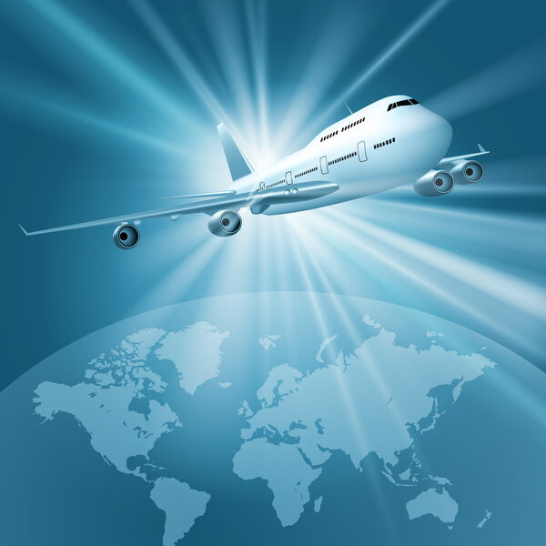 самолет в небе