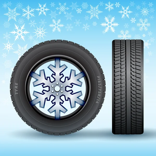 Winter car tire — Stock Vector