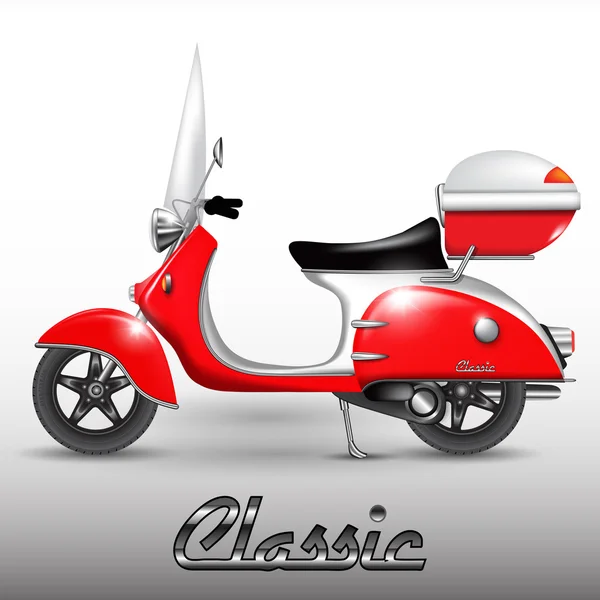 Scooter classique rouge — Image vectorielle