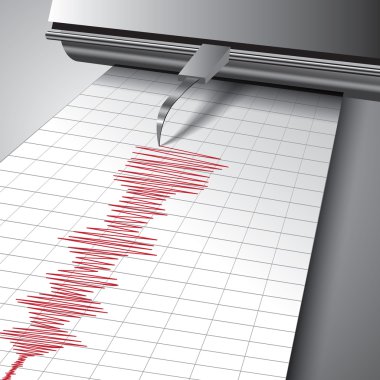 Seismograph earthquake chart clipart