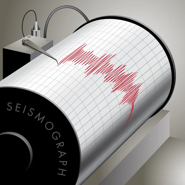Сейсмограф запису землетрус — стоковий вектор