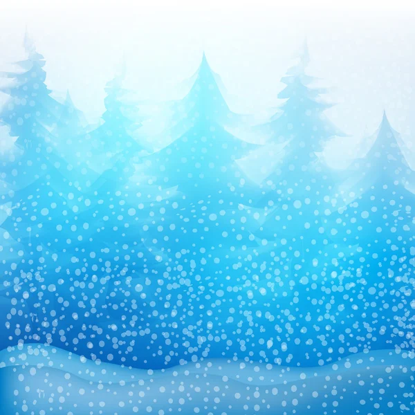 Fond d'hiver. Forêt enneigée . — Image vectorielle