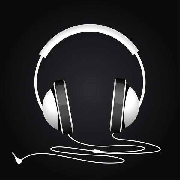 Auriculares blancos — Vector de stock