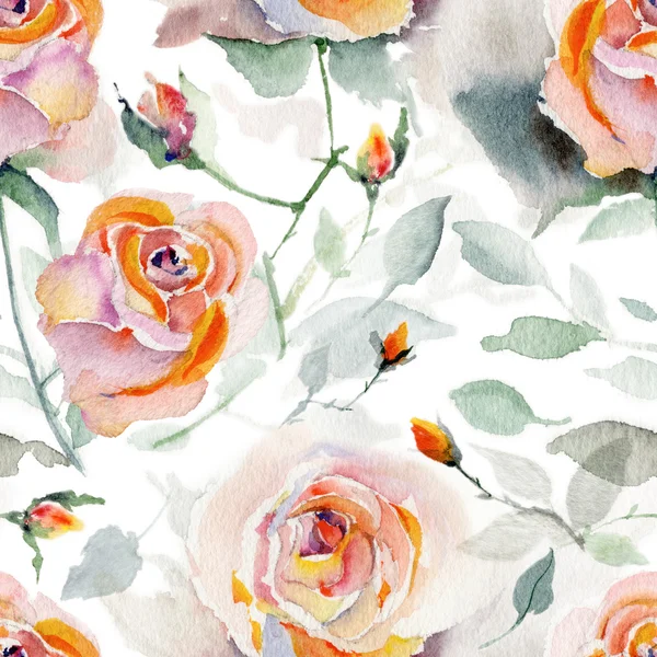 Seamless pattern with pink roses — Stock Photo, Image