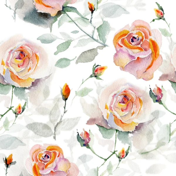 Seamless pattern with pink roses — Stock Photo, Image