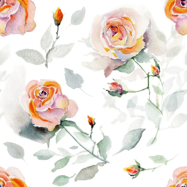 Seamless pattern with pink roses — Stock Photo, Image